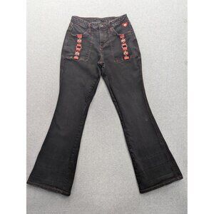 Skelanimals Jeans Womens 9 Flare Goth Emo Punk Heart Skull Accents 2022 Pants
